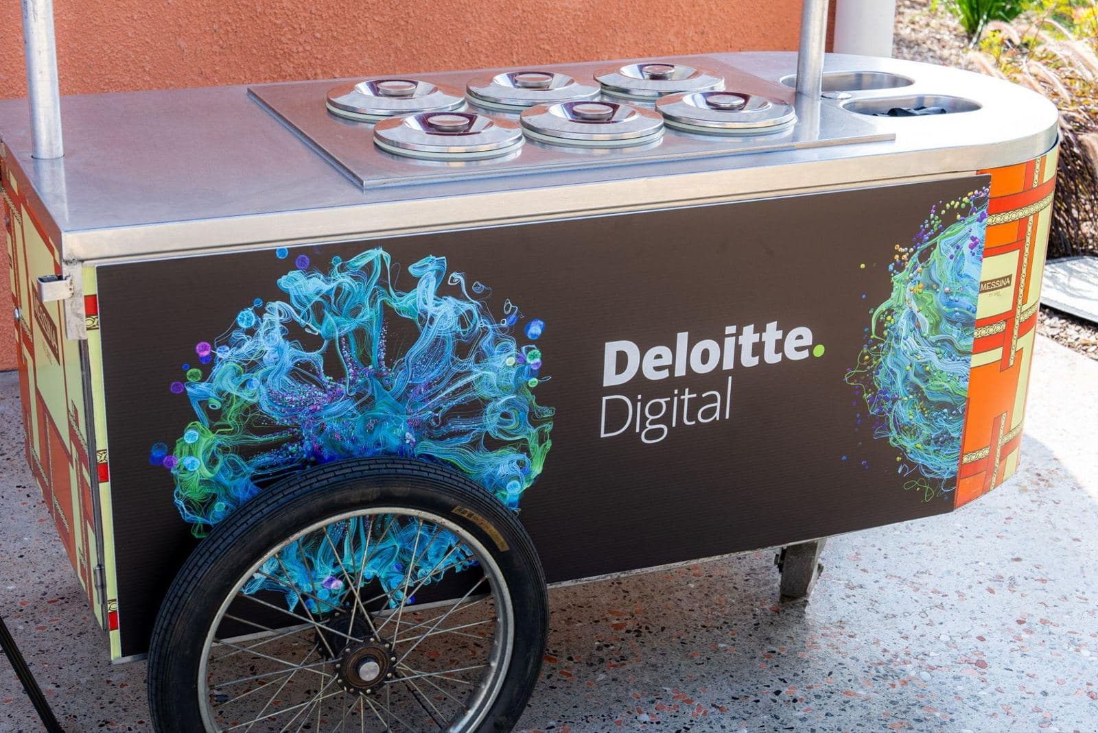 Close-up of Cart No.2's side panel printed for Deloitte Digital